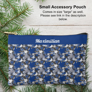 Blue Maple Leaves - SMALL Accessory Pouch