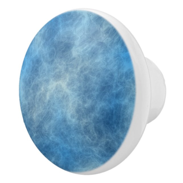 Blue Marble Abstract Ceramic Knob (Right)