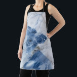 blue marble abstract coastal pattern apron<br><div class="desc">An accent apron in dark blue, white and light blue marble liquid ink colours. The design is a dreamy romantic and elegant design with gold and silver traces like the coastal sea breeze shimmers. It looks like an abstract marmor stone texture and fluid lava at the same time. This design...</div>