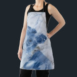 blue marble abstract coastal pattern apron<br><div class="desc">An accent apron in dark blue, white and light blue marble liquid ink colours. The design is a dreamy romantic and elegant design with gold and silver traces like the coastal sea breeze shimmers. It looks like an abstract marmor stone texture and fluid lava at the same time. This design...</div>