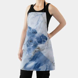 blue marble abstract coastal pattern apron
