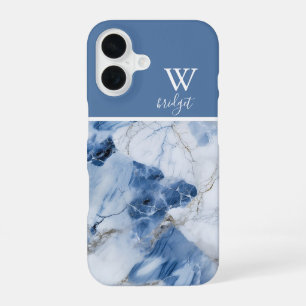 blue marble abstract coastal pattern iPhone 16 case