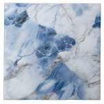 blue marble abstract coastal pattern tile<br><div class="desc">An accent caramic tile in dark blue, white and light blue marble liquid ink colours. The design is a dreamy romantic and elegant design with gold and silver traces like the coastal sea breeze shimmers. It looks like an abstract marmor stone texture and fluid lava at the same time. This...</div>