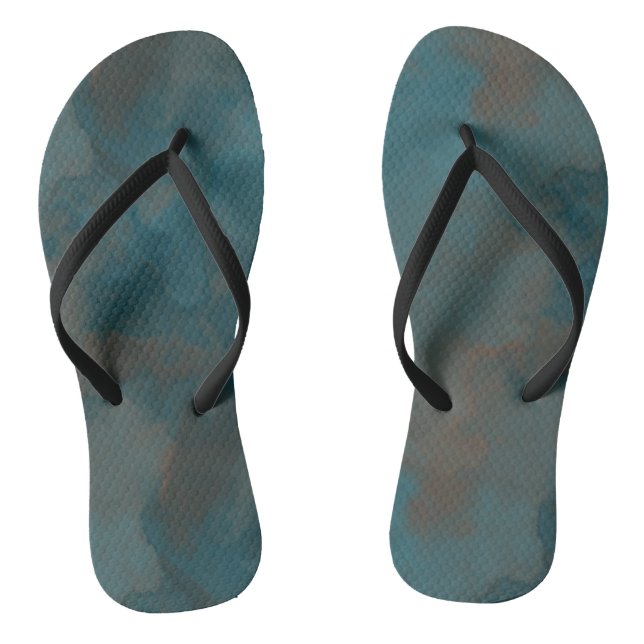  Blue Marble Abstract Flip Flops (Footbed)