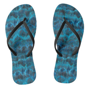 Blue Marble Abstract Flip Flops