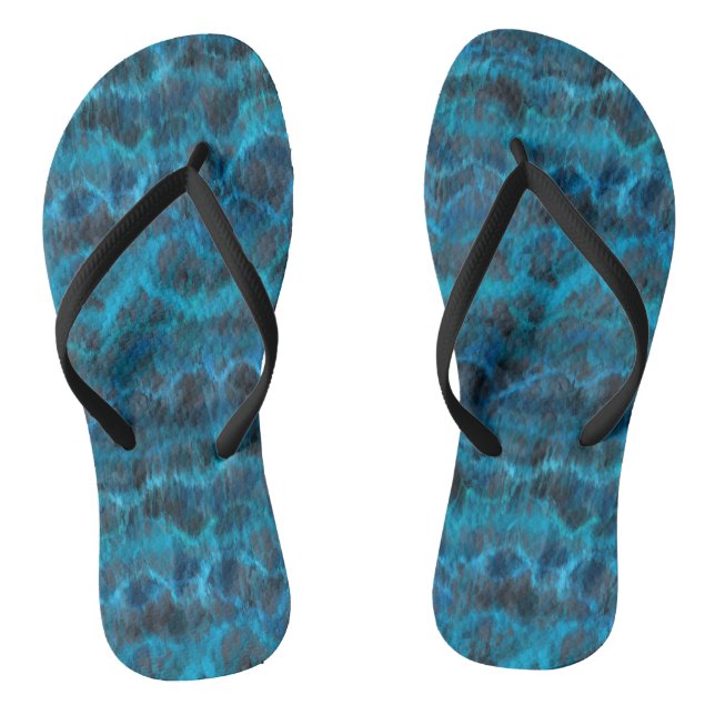 Blue Marble Abstract Flip Flops (Footbed)