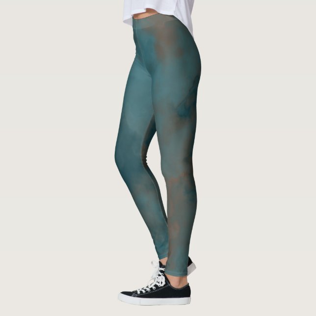  Blue Marble Abstract Leggings (Left)
