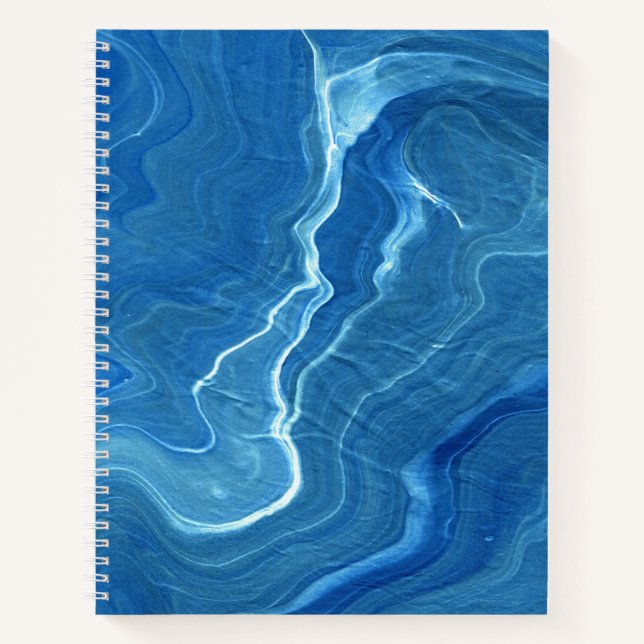 Blue Marble Agate Abstraction  Notebook (Front)