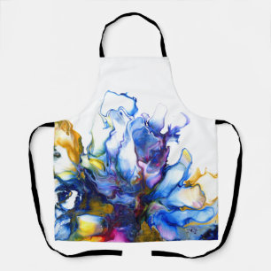 Blue Marble Agate Fluid Art Apron