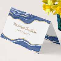 Blue Marble Agate Gold Glitter