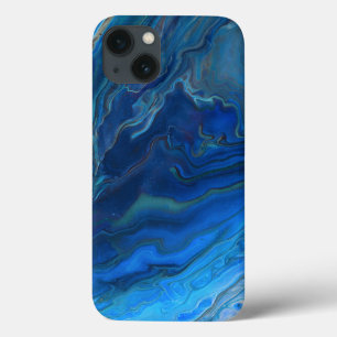 Blue Marble Agate Texture Fluid Art   iPhone 13 Case