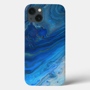 Blue Marble Agate Texture Fluid Art  iPhone 13 Case