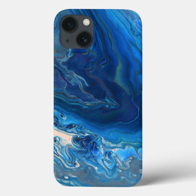 Blue Marble Agate Texture Fluid Art Case-Mate iPhone Case (Back)