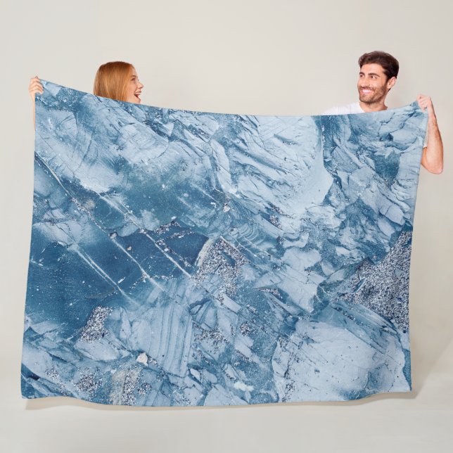 Blue Marble And Glitter  Fleece Blanket (In Situ)