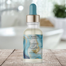 Blue Marble and Gold Cosmetics Dropper Bottle