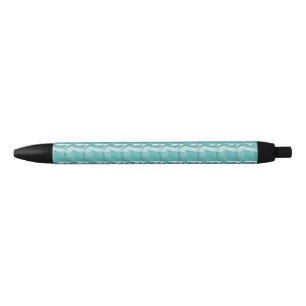 Blue marble black ink pen