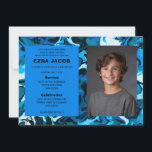 Blue Marble Custom PHOTO Bar Bat Mitzvah Invitation<br><div class="desc">Perfect card to announce a bat mitzvah, bar mitzvah or other Jewish celebration! Hand made abstract art for you on the front and back side! FULLY CUSTOMIZABLE! Click on “Personalize” above to edit the text and add your own photo. Click "edit using design tool" to adjust the fonts, colours and...</div>