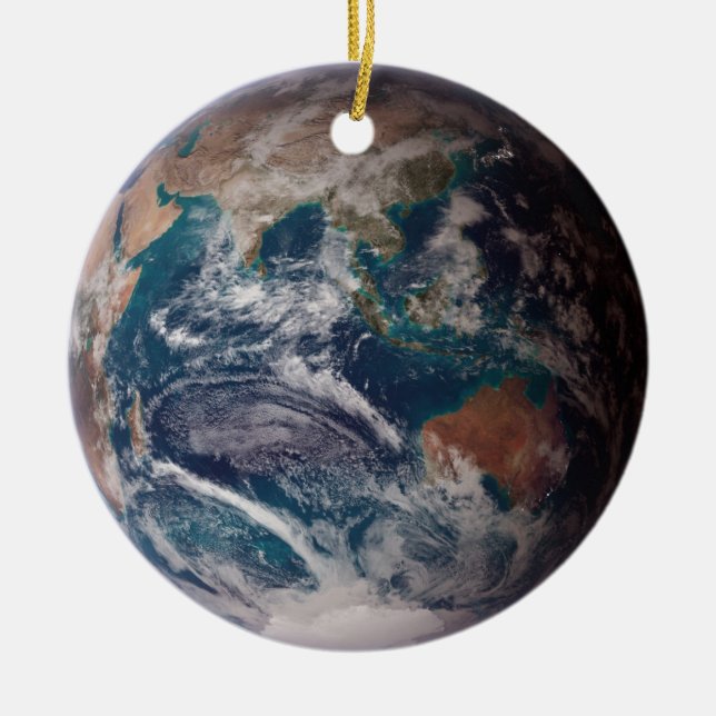 Blue Marble Earth (Eastern Hemisphere) Ceramic Ornament (Front)