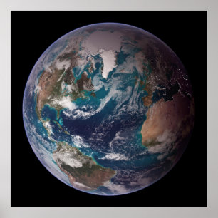Blue Marble Earth (Western Hemisphere) Poster