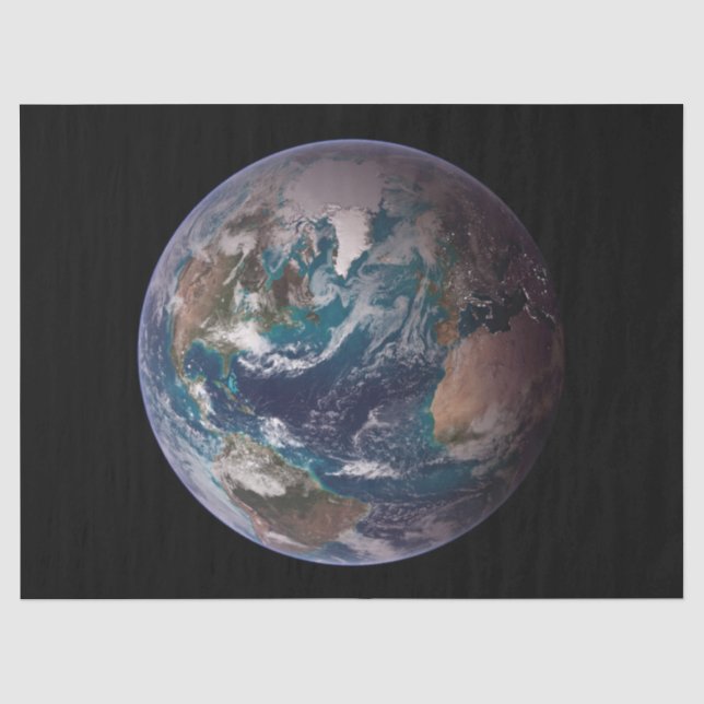Blue Marble Earth (Western Hemisphere) Tissue Paper (Front)