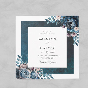 Blue Marble Elegant Wedding  Invitation