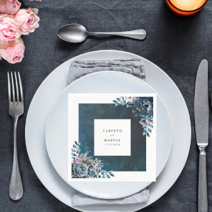 Blue Marble Elegant Wedding  Napkin