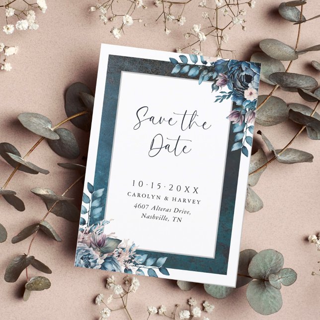 Blue Marble Elegant Wedding Save the Date (Creator Uploaded)