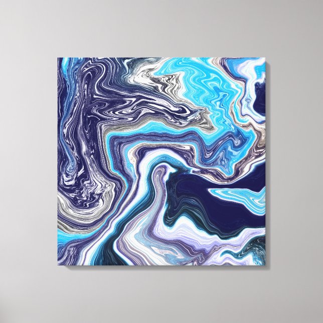 Blue Marble Fluid Art  Canvas Print (Front)