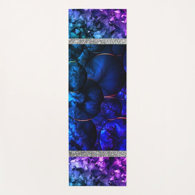 Blue Marble Glitter Yoga Mat (Front)