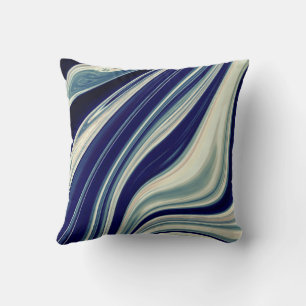 Blue Marble Pattern  Throw Pillow