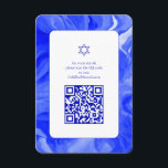 Blue Marble Star David Custom QR Bar Bat Mitzvah Enclosure Card<br><div class="desc">Perfect enclosure card to announce a bat mitzvah, bar mitzvah or other Jewish celebration! Hand made abstract art for you on the front and back side! FULLY CUSTOMIZABLE! Click on “Personalize” above to edit the text. Click "edit using design tool" to adjust the fonts, colours and placements and add your...</div>
