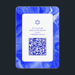 Blue Marble Star David Custom QR Bar Bat Mitzvah Enclosure Card<br><div class="desc">Perfect enclosure card to announce a bat mitzvah, bar mitzvah or other Jewish celebration! Hand made abstract art for you on the front and back side! FULLY CUSTOMIZABLE! Click on “Personalize” above to edit the text. Click "edit using design tool" to adjust the fonts, colours and placements and add your...</div>