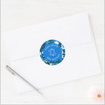 Blue Marble Star of David Custom Bar Bat Mitzvah Classic Round Sticker<br><div class="desc">Perfect sticker for a bat mitzvah, bar mitzvah or other Jewish celebration! Hand made abstract art for you. FULLY CUSTOMIZABLE! Click on “Personalize” above to edit the text. Click "edit using design tool" to adjust the fonts, colours and placements. Also you can easily change the sticker style and unique shapes....</div>