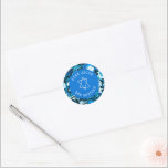 Blue Marble Star of David Custom Bar Bat Mitzvah Classic Round Sticker<br><div class="desc">Perfect sticker for a bat mitzvah, bar mitzvah or other Jewish celebration! Hand made abstract art for you. FULLY CUSTOMIZABLE! Click on “Personalize” above to edit the text. Click "edit using design tool" to adjust the fonts, colours and placements. Also you can easily change the sticker style and unique shapes....</div>