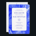Blue Marble Star of David Custom Bar Bat Mitzvah Invitation<br><div class="desc">Perfect card to announce a bat mitzvah, bar mitzvah or other Jewish celebration! Hand made abstract art for you on the front and back side! FULLY CUSTOMIZABLE! Click on “Personalize” above to edit the text. Click "edit using design tool" to adjust the fonts, colours and placements and to delete the...</div>