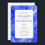 Blue Marble Star of David Custom Bar Bat Mitzvah Invitation<br><div class="desc">Perfect card to announce a bat mitzvah, bar mitzvah or other Jewish celebration! Hand made abstract art for you on the front and back side! FULLY CUSTOMIZABLE! Click on “Personalize” above to edit the text. Click "edit using design tool" to adjust the fonts, colours and placements and to delete the...</div>