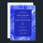 Blue Marble Star of David Custom Bar Bat Mitzvah Invitation<br><div class="desc">Perfect card to announce a bat mitzvah, bar mitzvah or other Jewish celebration! Hand made abstract art for you on the front and back side! FULLY CUSTOMIZABLE! Click on “Personalize” above to edit the text. Click "edit using design tool" to adjust the fonts, colours and placements and to delete the...</div>