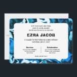 Blue Marble Star of David Custom Bar Bat Mitzvah Invitation<br><div class="desc">Perfect card to announce a bat mitzvah, bar mitzvah or other Jewish celebration! Hand made abstract art for you on the front and back side! FULLY CUSTOMIZABLE! Click on “Personalize” above to edit the text. Click "edit using design tool" to adjust the fonts, colours and placements and to delete the...</div>