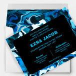 Blue Marble Star of David Custom Bar Bat Mitzvah Invitation<br><div class="desc">Perfect card to announce a bat mitzvah, bar mitzvah or other Jewish celebration! Hand made abstract art for you on the front and back side! FULLY CUSTOMIZABLE! Click on “Personalize” above to edit the text. Click "edit using design tool" to adjust the fonts, colours and placements and to delete the...</div>