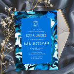 Blue Marble Star of David Custom Bar Bat Mitzvah Invitation<br><div class="desc">Perfect card to announce a bat mitzvah, bar mitzvah or other Jewish celebration! Hand made abstract art for you on the front and back side! FULLY CUSTOMIZABLE! Click on “Personalize” above to edit the text. Click "edit using design tool" to adjust the fonts, colours and placements and to delete the...</div>