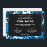 Blue Marble Star of David Custom Bar Bat Mitzvah Invitation<br><div class="desc">Perfect card to announce a bat mitzvah, bar mitzvah or other Jewish celebration! Hand made abstract art for you on the front and back side! FULLY CUSTOMIZABLE! Click on “Personalize” above to edit the text. Click "edit using design tool" to adjust the fonts, colours and placements and to delete the...</div>