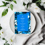 Blue Marble Star of David Custom Bar Bat Mitzvah Menu<br><div class="desc">Perfect menu card for a bat mitzvah, bar mitzvah or other Jewish celebration! Hand made abstract art for you on the front and back side! FULLY CUSTOMIZABLE! Click on “Personalize” above to edit the text. Click "edit using design tool" to adjust the fonts, colours and placements and to delete the...</div>