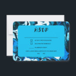 Blue Marble Star of David Custom Bar Bat Mitzvah RSVP Card<br><div class="desc">Perfect response card to include for a bat mitzvah, bar mitzvah or other Jewish celebration! Hand made abstract art for you on the front and back side! FULLY CUSTOMIZABLE! Click on “Personalize” above to edit the text. Click "edit using design tool" to adjust the fonts, colours and placements and to...</div>
