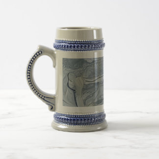 Blue Marble Swirl Ceramic Beer Stein Mug