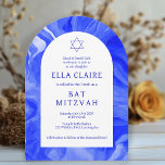 Blue Marble Swirls Star David Bar Bat Mitzvah Arch Invitation<br><div class="desc">Perfect card to announce a bat mitzvah, bar mitzvah or other Jewish celebration! Hand made watercolor swirl art for you on the front and back side! FULLY CUSTOMIZABLE! Click on “Personalize” above to edit the text. Click "edit using design tool" to adjust the fonts, colours and placements and to delete...</div>