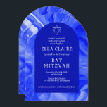 Blue Marble Swirls Star QR Bar Bat Mitzvah Arch Invitation<br><div class="desc">Perfect card to announce a bat mitzvah, bar mitzvah or other Jewish celebration! Hand made watercolor swirl art for you on the front and back side! FULLY CUSTOMIZABLE! Click on “Personalize” above to edit the text. Click "edit using design tool" to adjust the fonts, colours and placements and to add...</div>