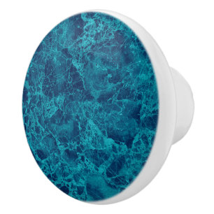 Blue Marble Terrazzo Structure  Ceramic Knob