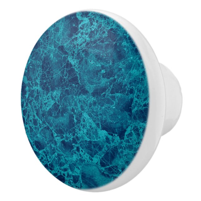 Blue Marble Terrazzo Structure  Ceramic Knob (Right)