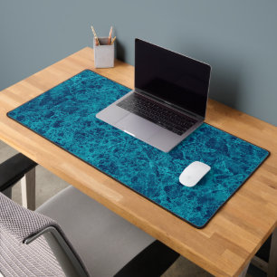 Blue Marble Terrazzo Structure  Desk Mat