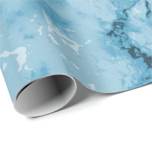 Blue Marble Texture Look Wrapping Paper